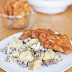 Schnitzel & Kartoffelsalat mit Egerlingen und Speck