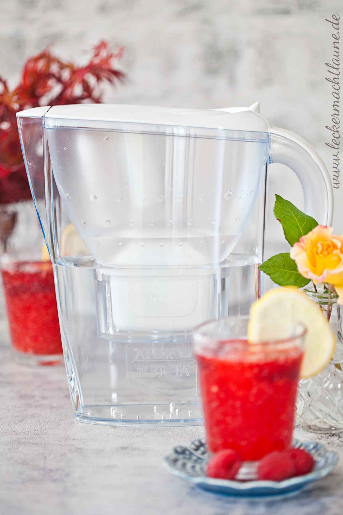 Himbeereistee mit BRITA Tischwasserfilter