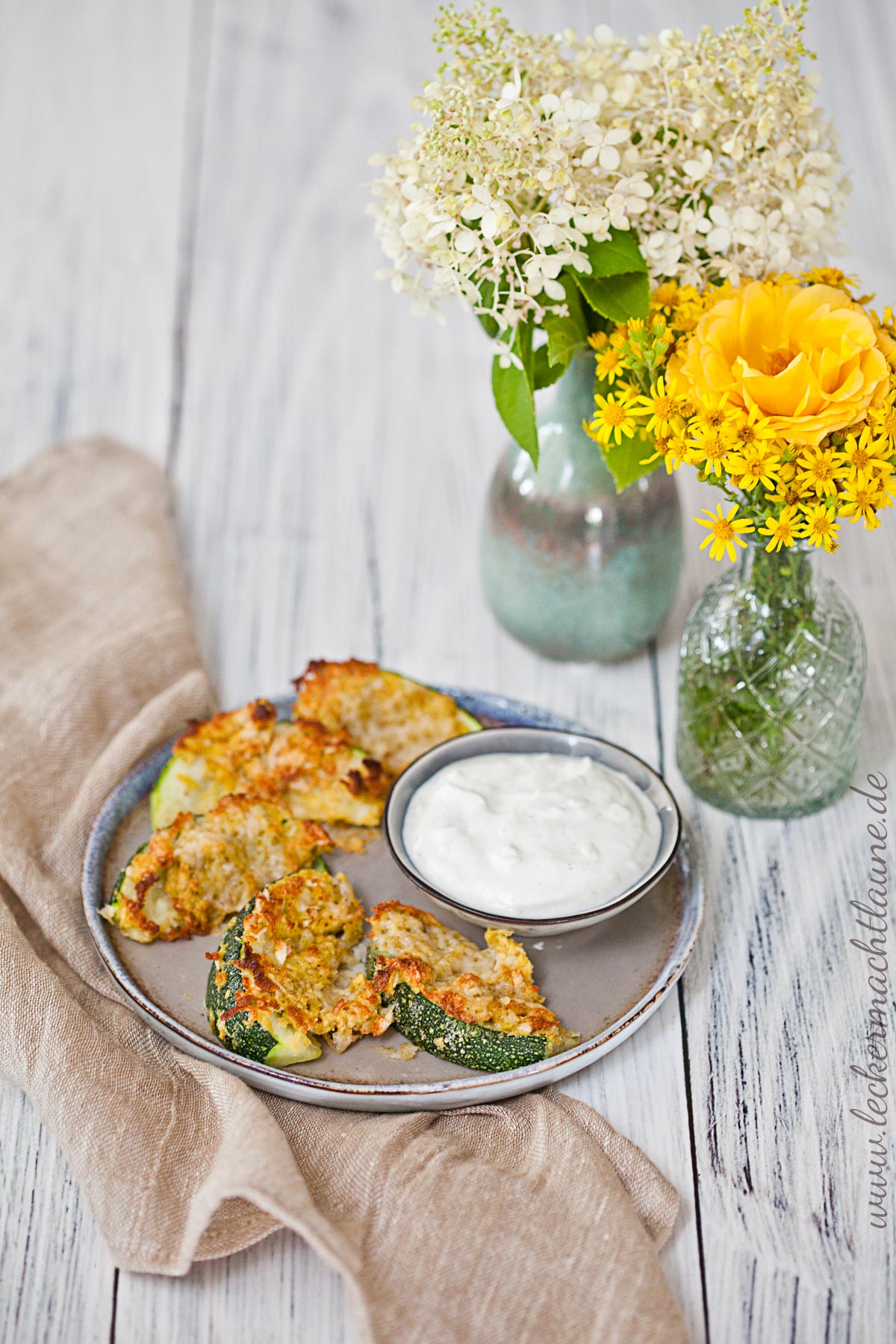 Gratinierte Zucchinispalten