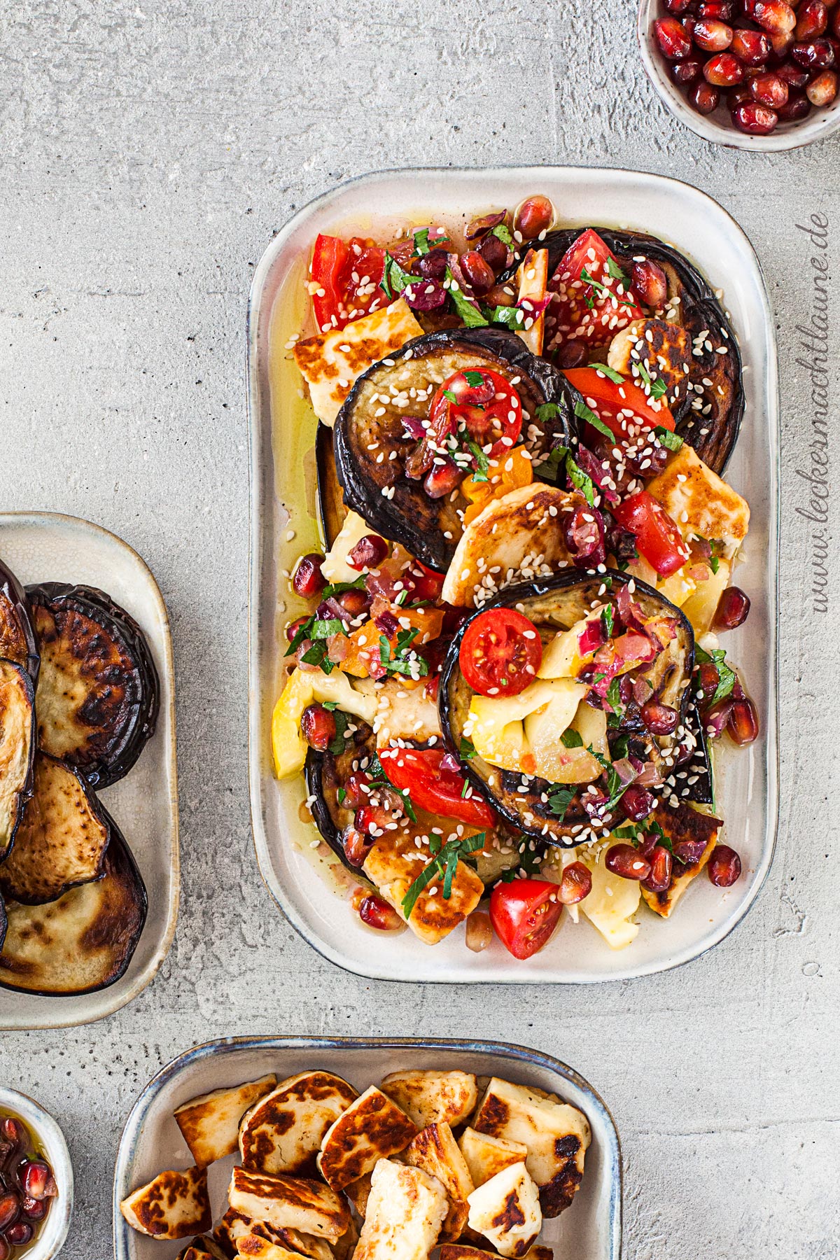 Auberginensalat mit Halloumi