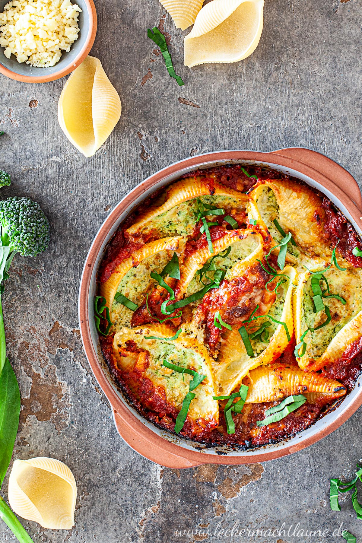 Muschelnudeln mit Brokkoli-Ricotta-Füllung