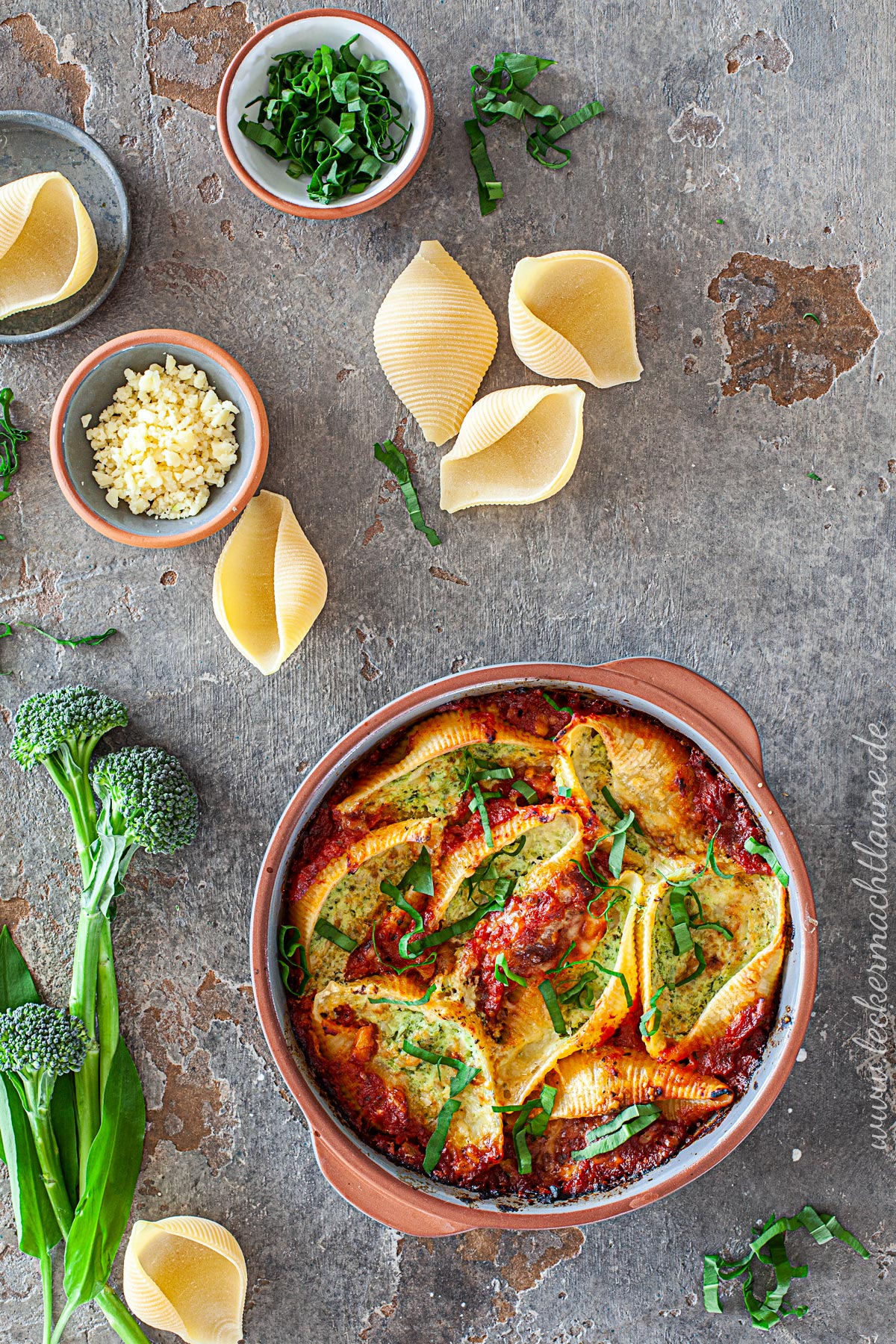 Muschelnudeln mit Brokkoli-Ricotta-Füllung