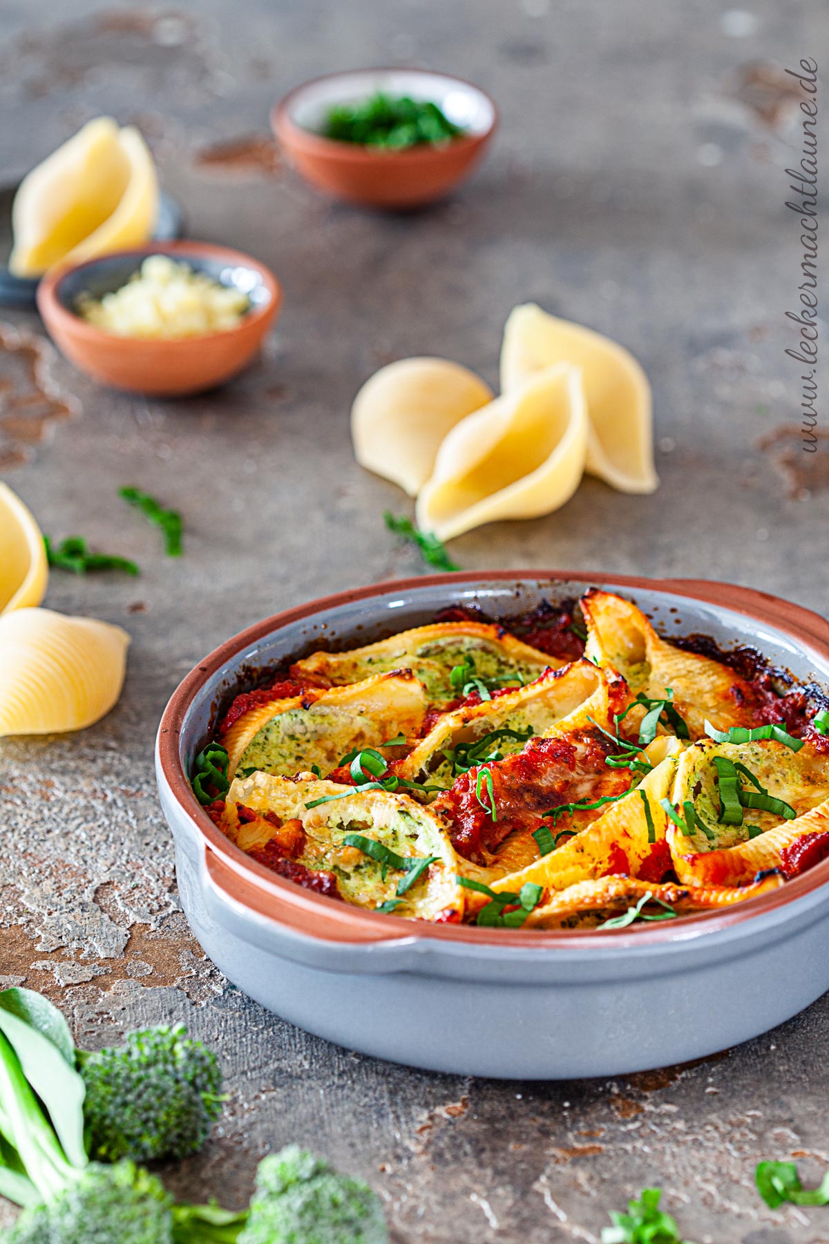 Muschelnudeln mit Brokkoli-Ricotta-Füllung