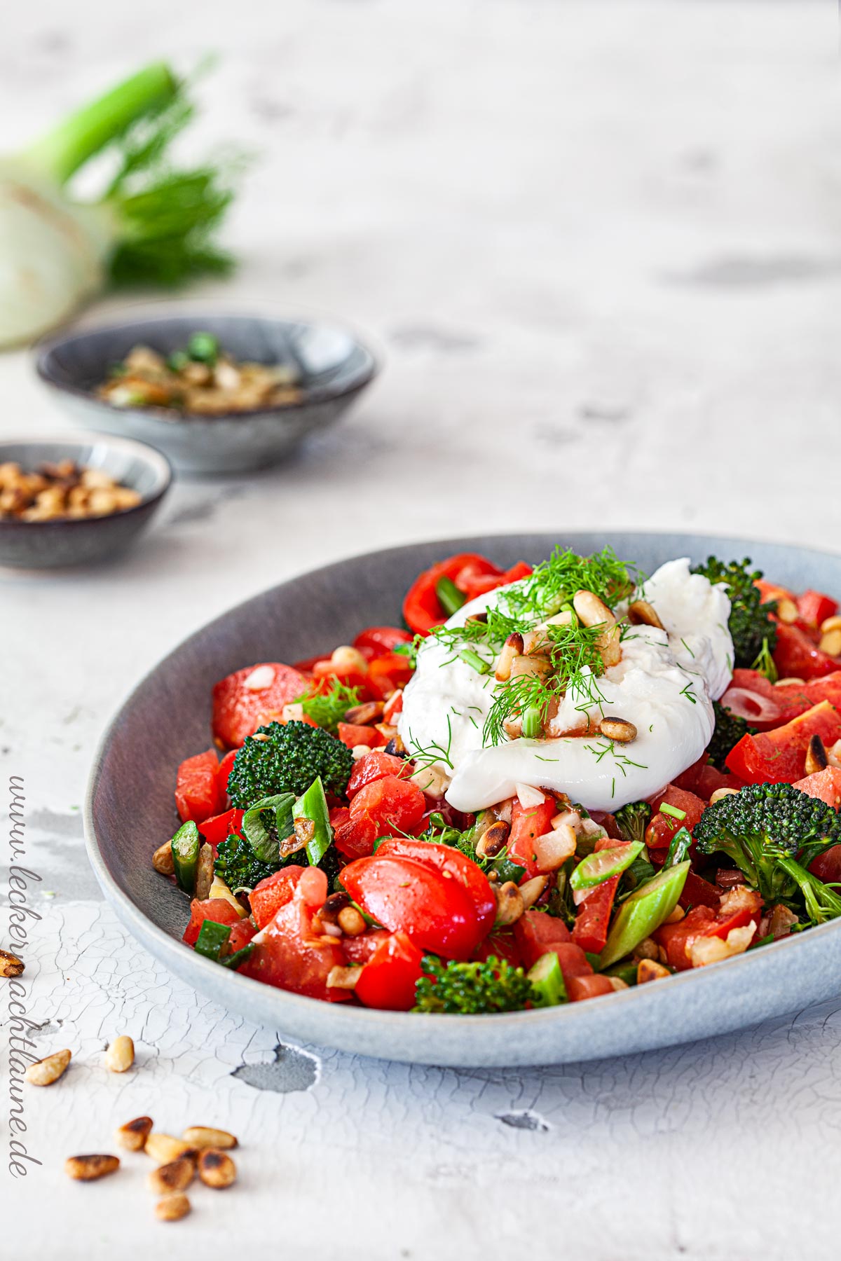 Tomaten-Brokkoli-Salat mit Burrata 