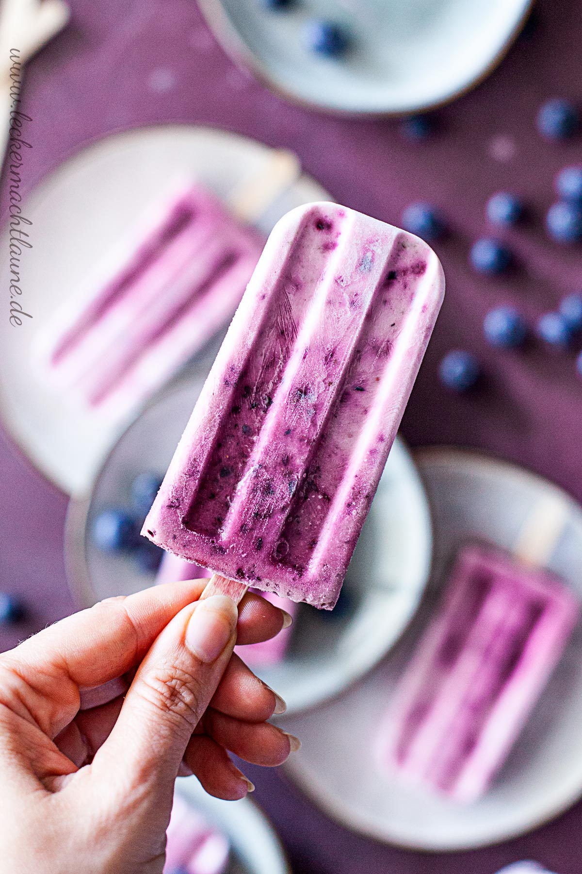 Blaubeer-Joghurt-Popsicles