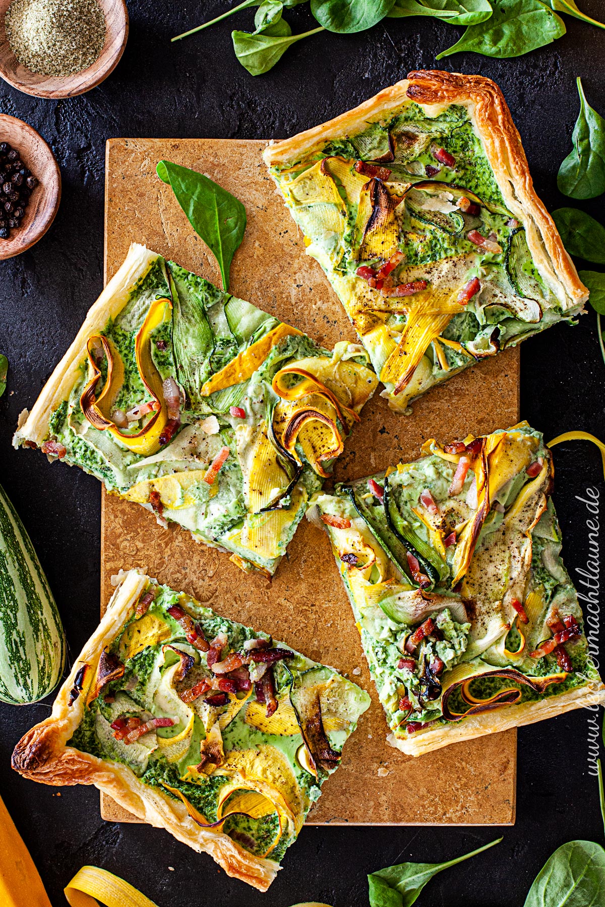 Zucchini-Spinat-Quiche