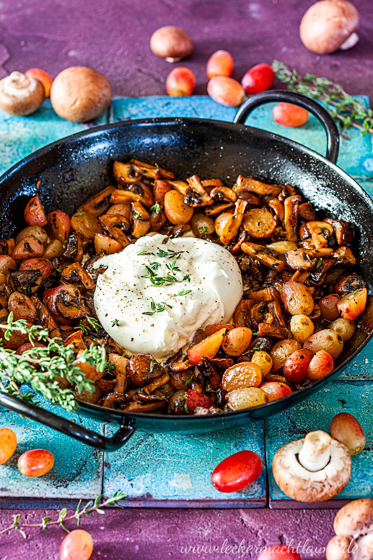 Pilz-Trauben-Pfännchen